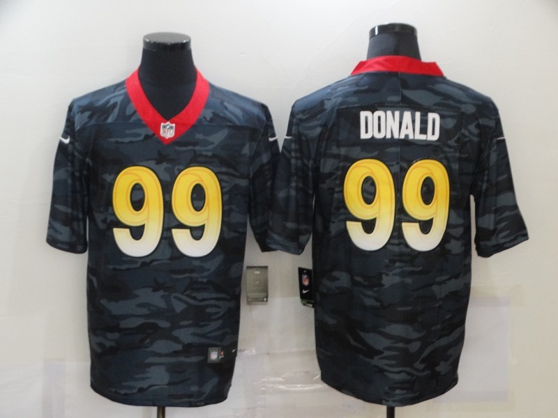 Men's Los Angeles Rams Aaron Donald #99 Gray Camouflage Jersey
